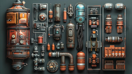 Rusty Metal Industrial 3D Illustration