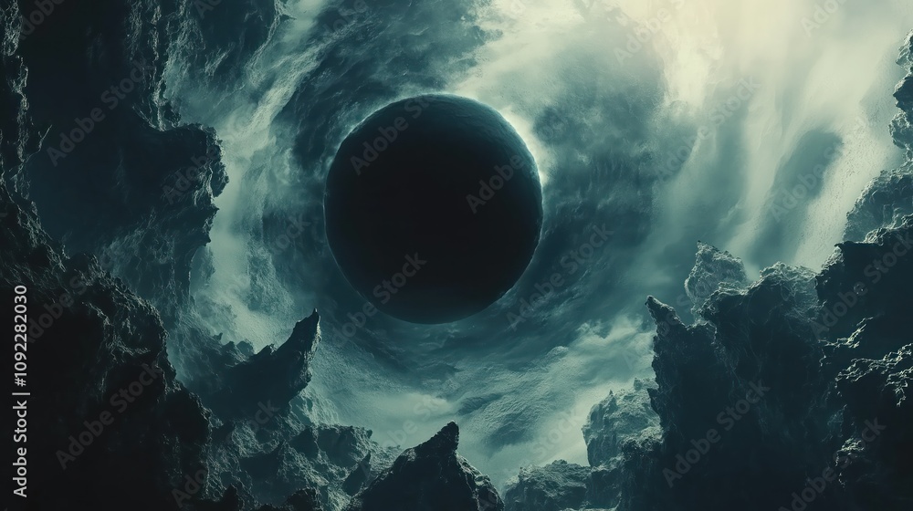 Canvas Prints dark mystical planet in deep space