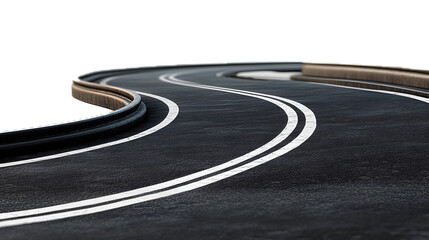 3d winding road curve on transparency background PNG