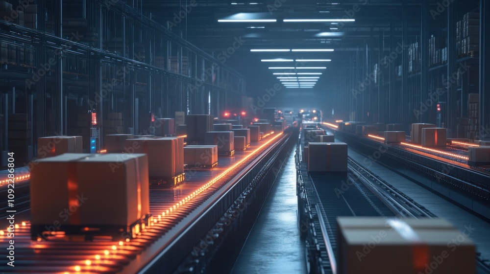 Poster automated conveyor system moves packages through warehouse