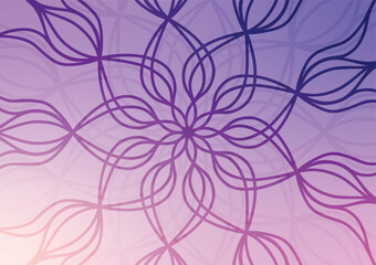 Abstract purple mandala line flower background