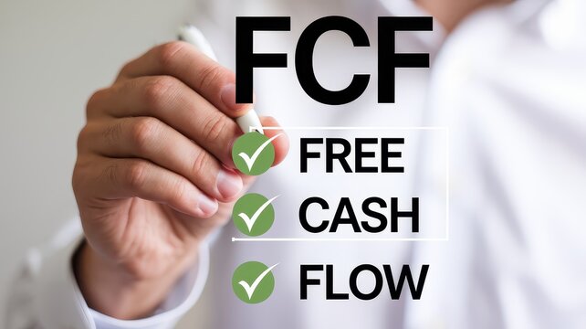 Financial Cash Flow Management Analytics ,FCF Concept with Checkmarks