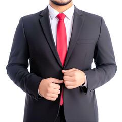 Professional Man in Suit with Red Tie