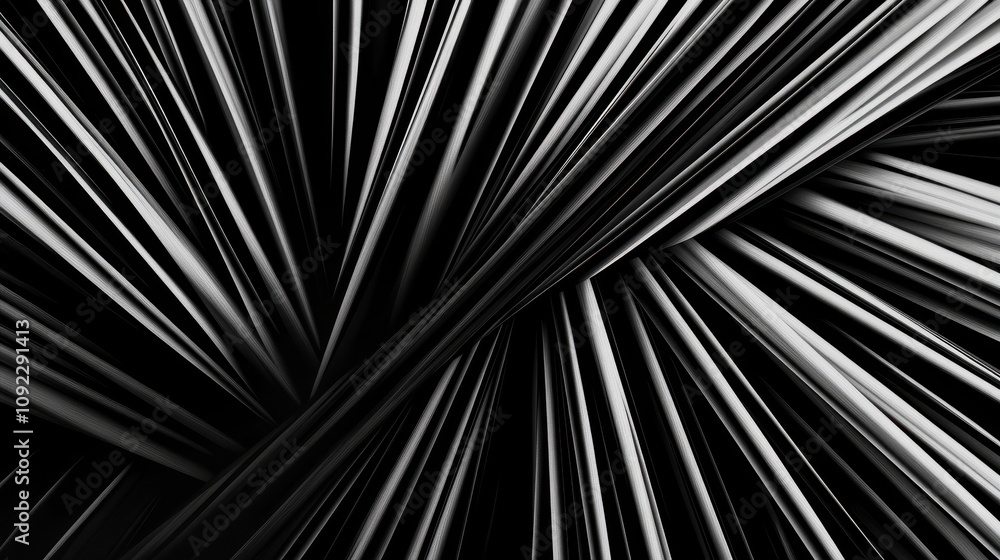 Poster abstract black and white design featuring sharp lines and angles, perfect for modern backgrounds or 