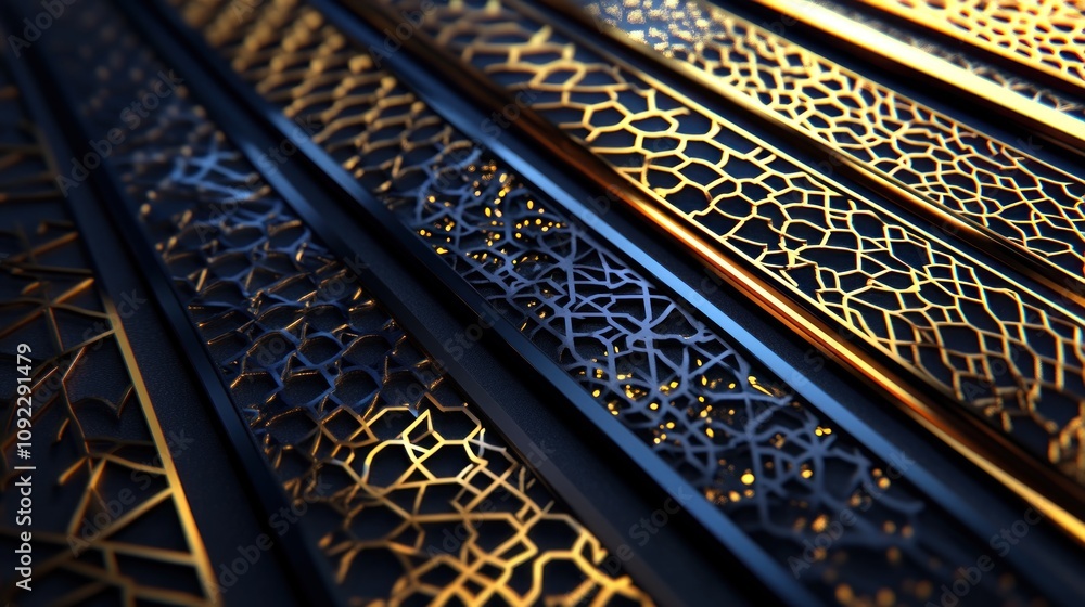 Poster abstract gold and black geometric pattern design