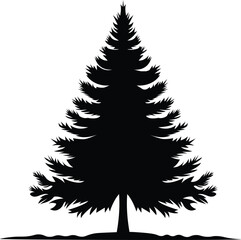 Fototapeta premium Christmas tree silhouette illustration