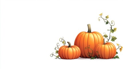Obraz premium Close up of Detailed Decorative Pumpkins with Whimsical Vine Accents for Autumn Harvest or Thanksgiving Display