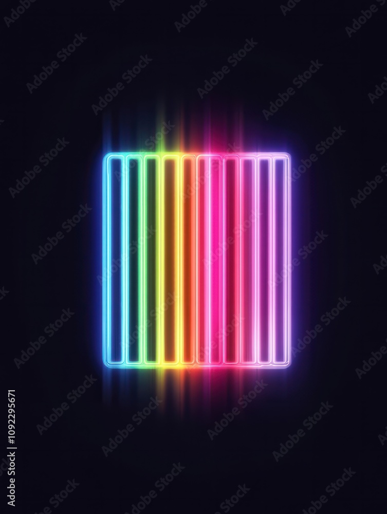 Poster barcode neon icon. elements of internet things set. simple icon for websites, web design, mobile app