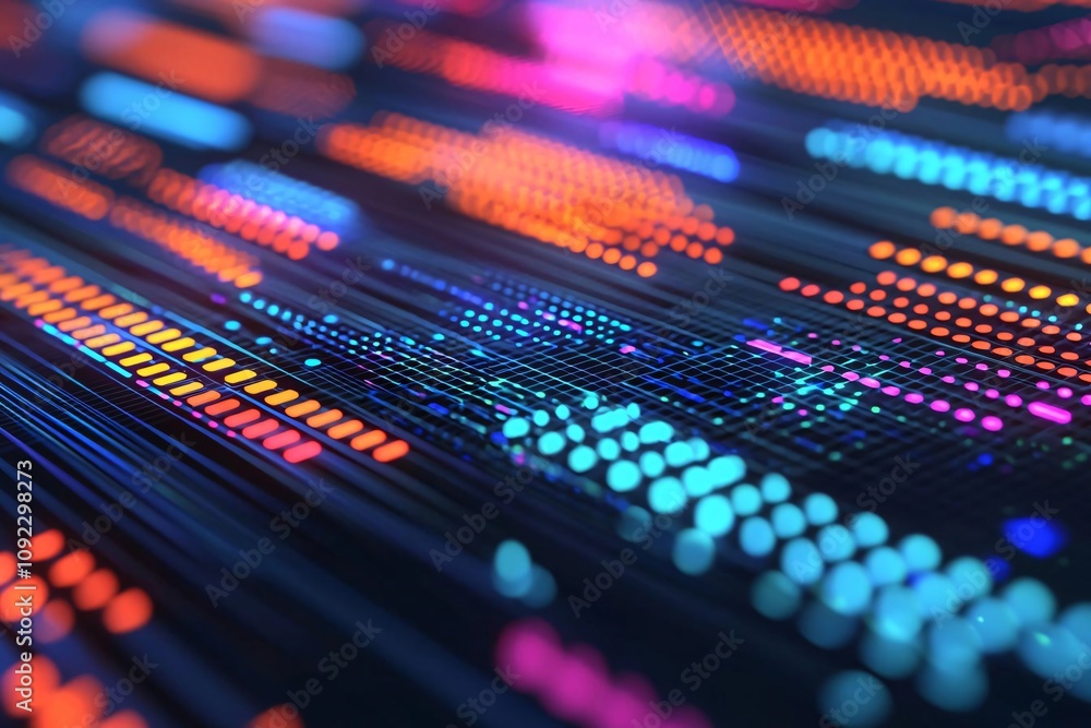 Aufkleber abstract digital background showcasing vibrant lines and dots, ideal for tech-related designs and co