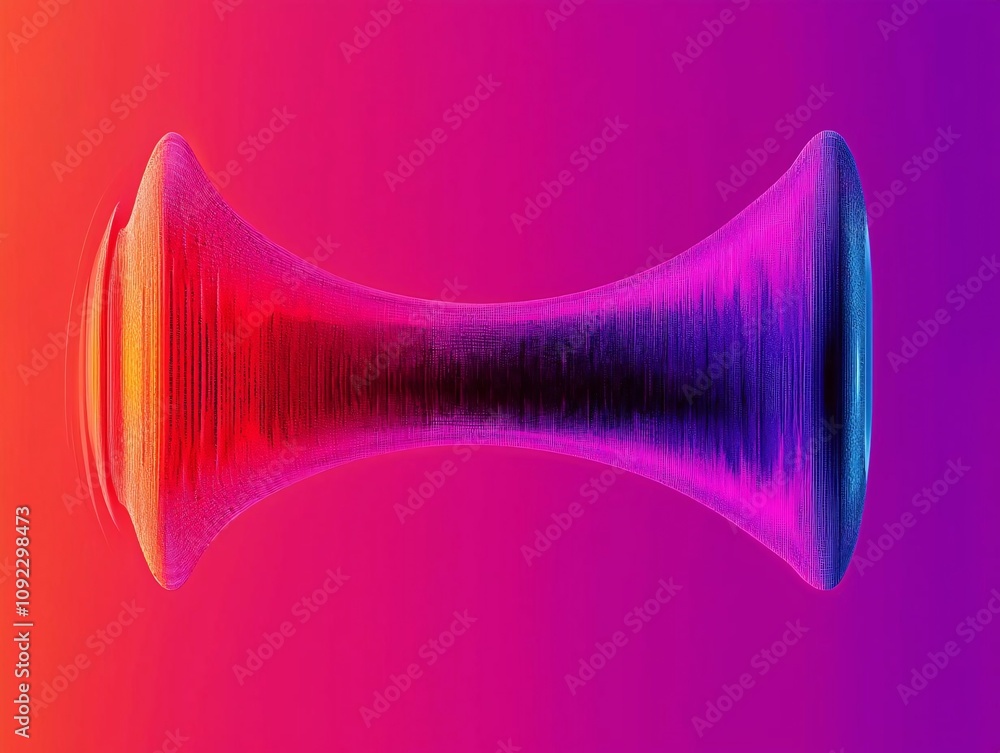 Poster abstract vibrant graphic design featuring a dynamic shape with blended colors, perfect for modern vi