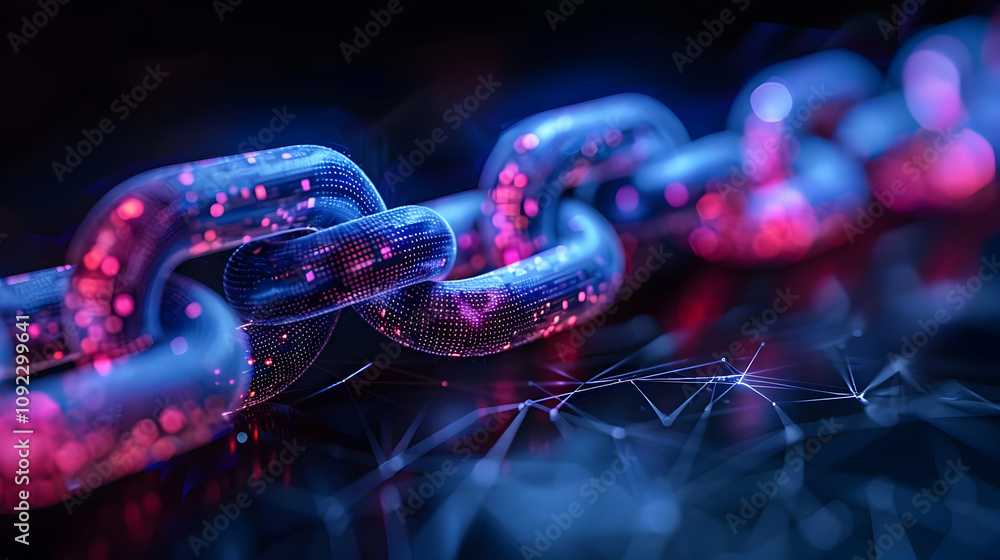 Poster abstract 3d chain link data visualization