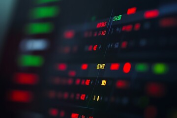 Abstract Stock Market Data Display Showing Numbers And Colors