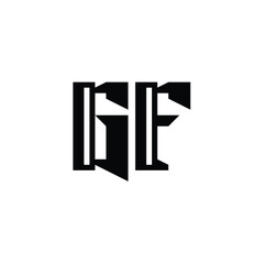 Obraz premium GF monogram logo design letter text name symbol monochrome logotype alphabet character simple logo