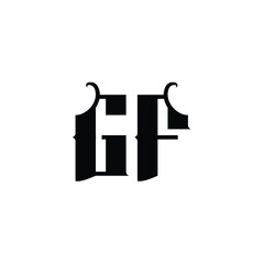 Obraz premium GF monogram logo design letter text name symbol monochrome logotype alphabet character simple logo