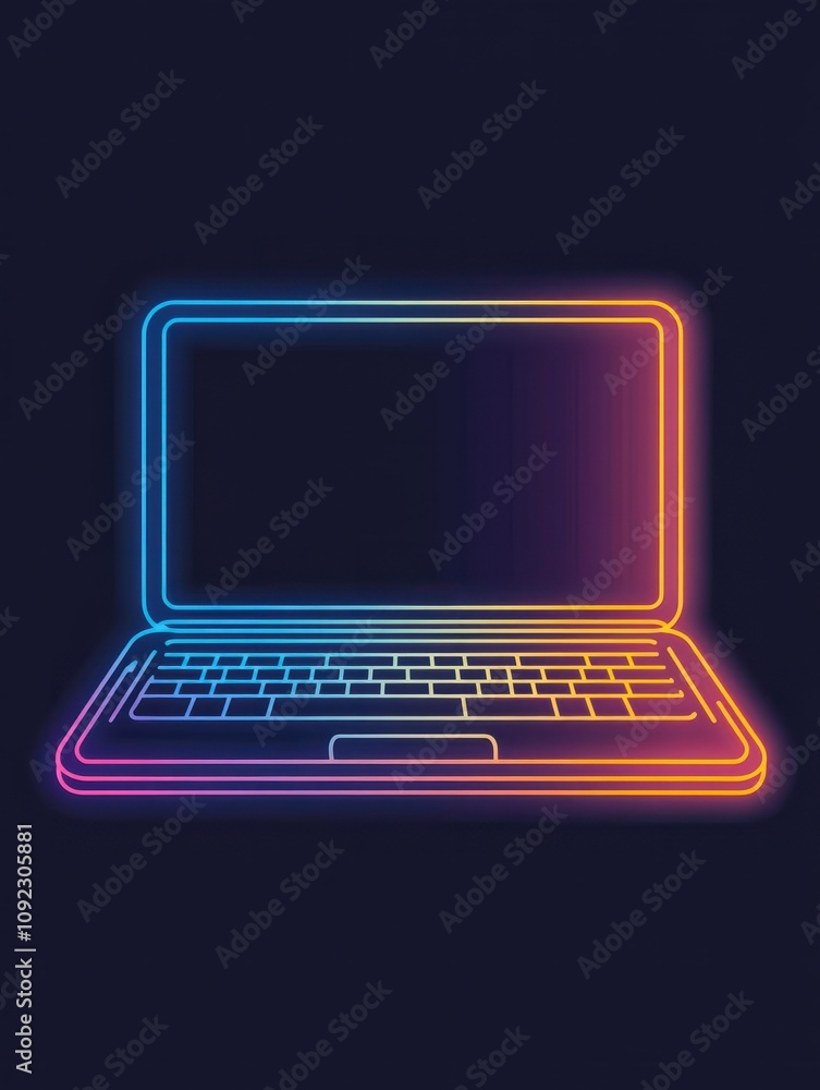 Aufkleber Notebook multi color style icon. Simple thin line, outline of internet things icons for ui and ux, website or mobile application