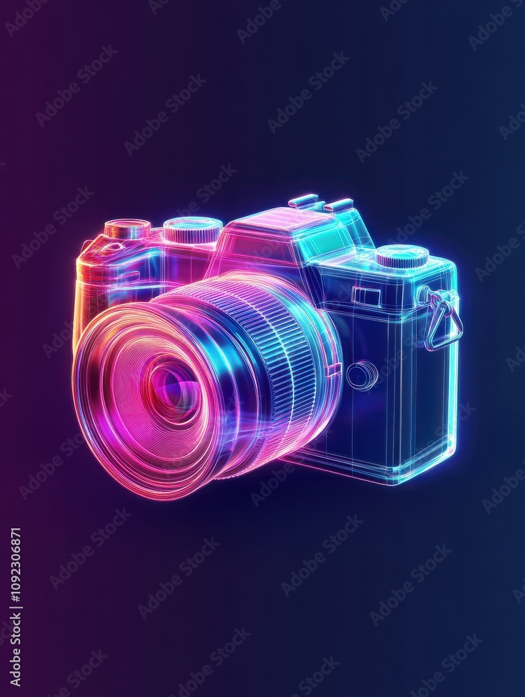 Poster photo camera multi color style icon. simple thin line, outline of internet things icons for ui and u