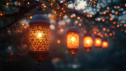 Warm Glow from Delicate Arabesque Lanterns for Celebrations