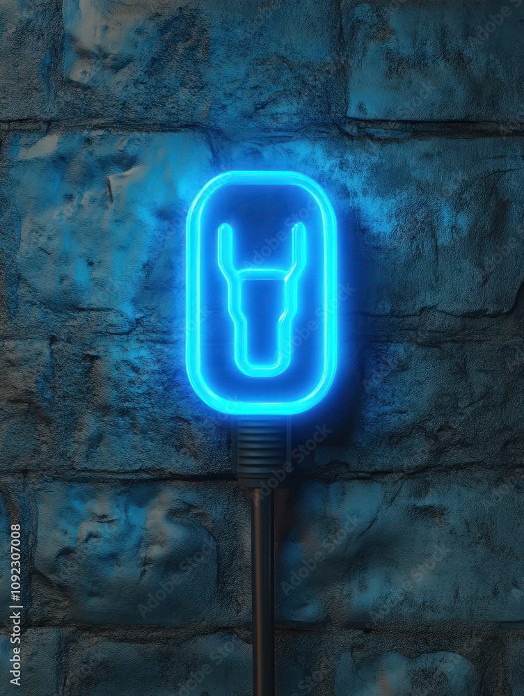 Poster plug neon icon. elements of internet things set. simple icon for websites, web design, mobile app, i