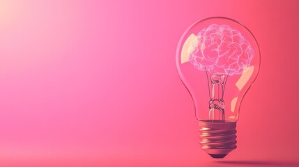Brain inside lightbulb.