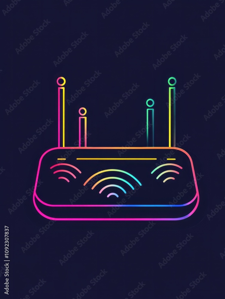 Poster router multi color style icon. simple thin line, outline of internet things icons for ui and ux, web