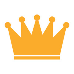 Golden crown vector icon. Royal crown symbol. Illustration isolated on white background.