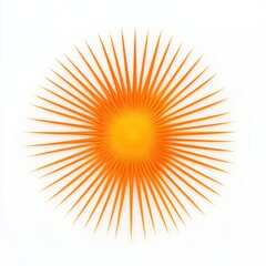 Abstract orange and yellow sunburst pattern on white background