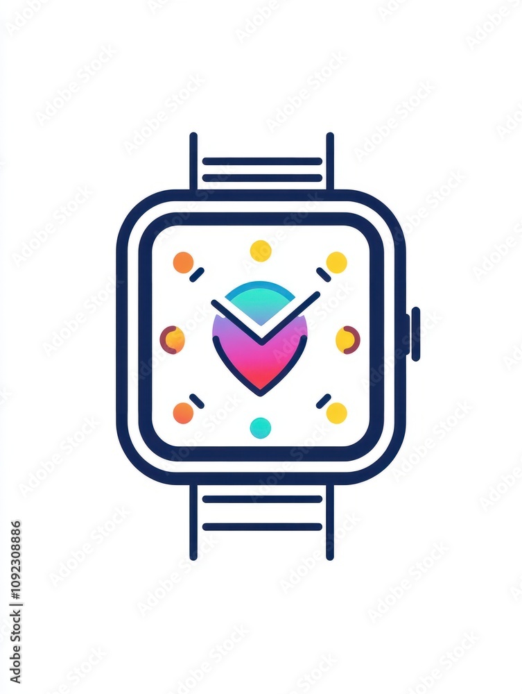 Poster smartwatch multi color style icon. simple thin line, outline of internet things icons for ui and ux,
