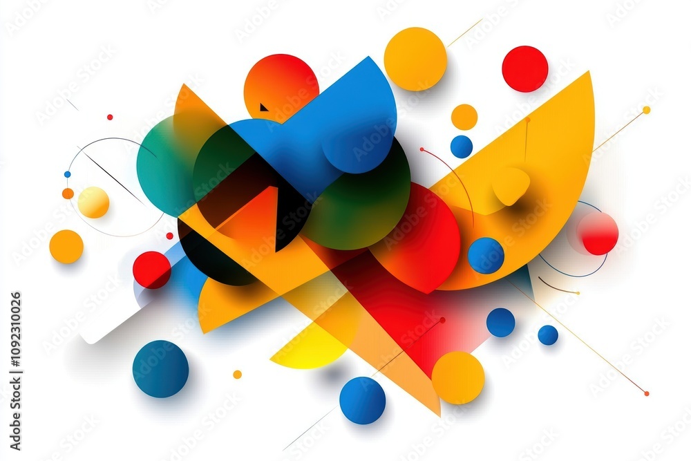 Poster a dynamic interplay of colorful shapes and smooth gradients, this abstract artwork captivates with i