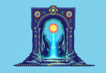 Pixel Art Spiritual Portal Creating a pixel art representation o