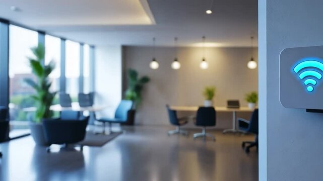 The smart home automation technology control system concept includes a wifi extension device mounted on the wall.