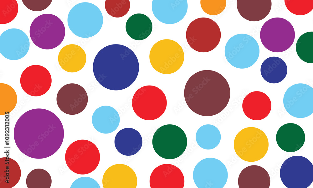 Poster colored circle seamless pattern. simple childish party backdrop. creative minimalist style art backg