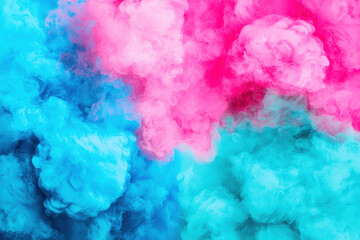 Fototapeta premium Vibrant pink and blue clouds blend in dreamy abstract pattern