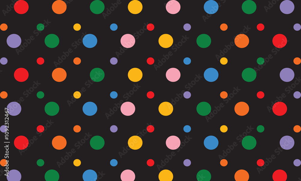 Poster colored circle seamless pattern. simple childish party backdrop. creative minimalist style art backg