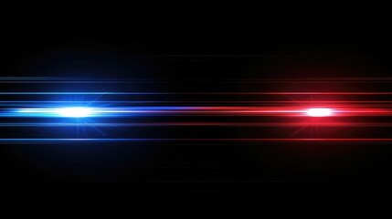 Abstract background with blue and red light streaks on black.