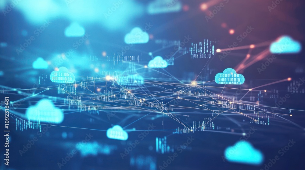 Aufkleber abstract cloud computing network