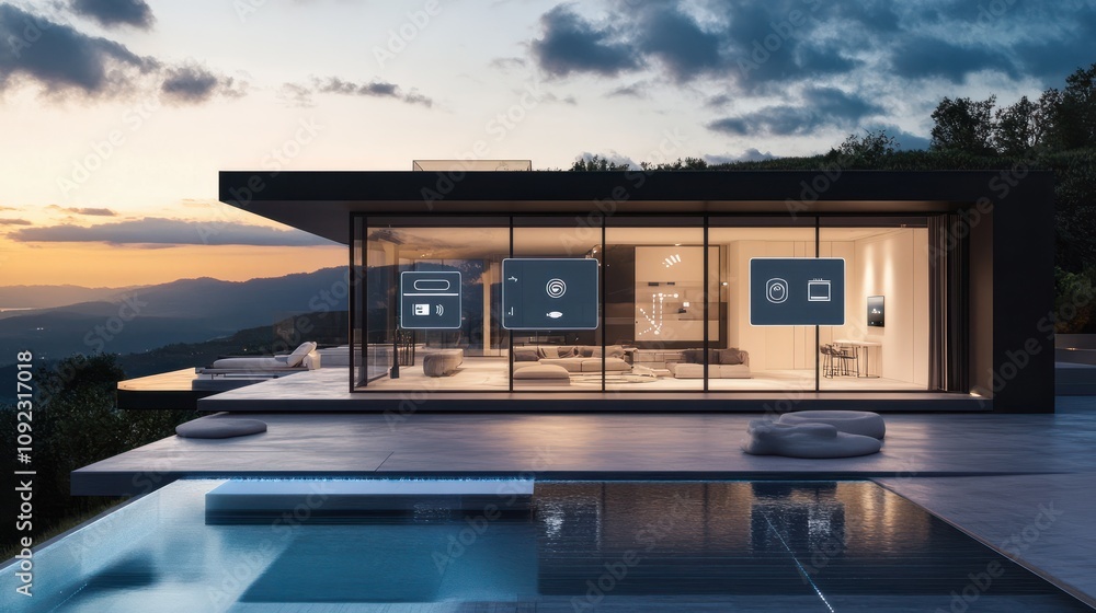 Poster explore the intuitive smart home interface and icons designed to seamlessly and easily manage all th