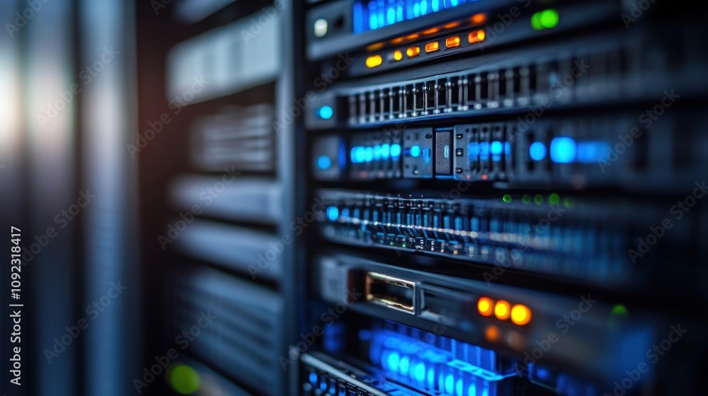 Aufkleber network server rack displays data center technology