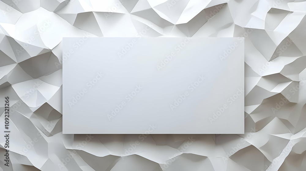 Poster white abstract 3d background with blank rectangle