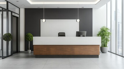 Fototapeta premium Modern Office Reception Desk