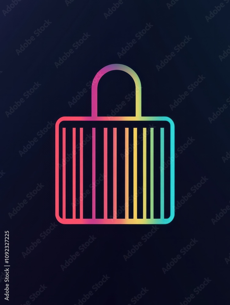Poster barcode multi color style icon. simple thin line, outline of internet things icons for ui and ux, we