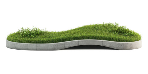 Modern Grassy Landscape Design: Concrete and Green Harmony
