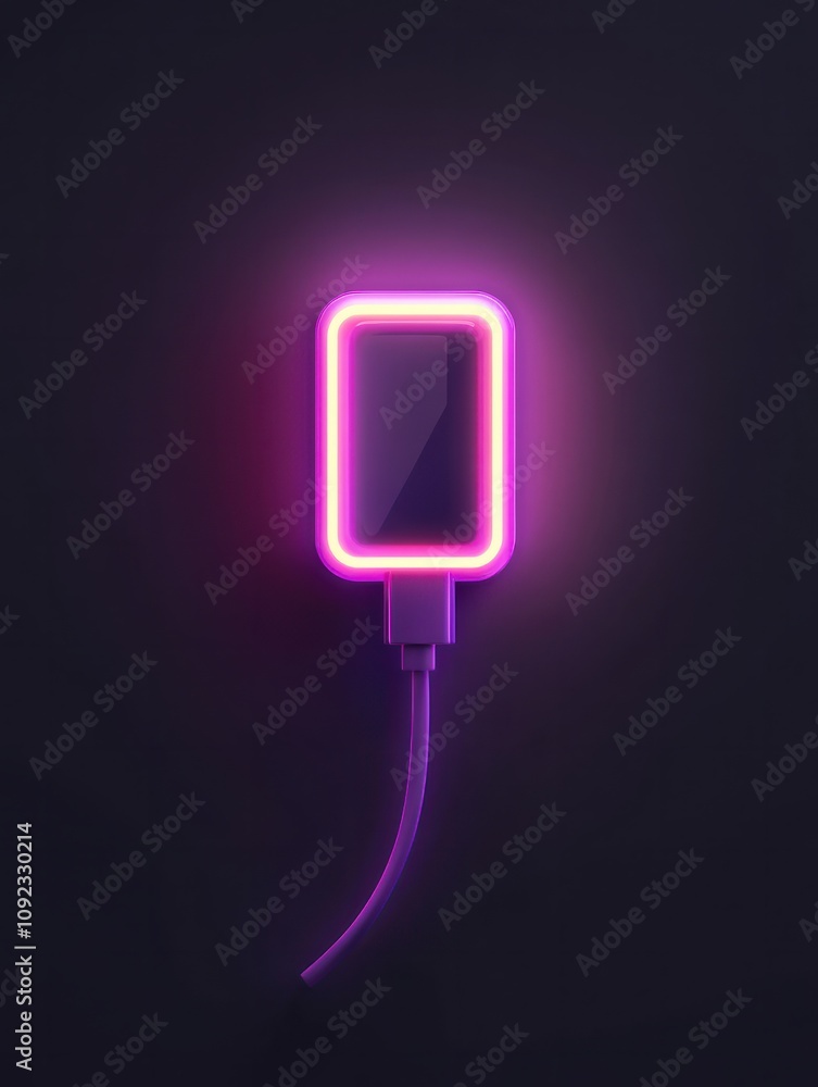 Aufkleber charger neon icon. elements of internet things set. simple icon for websites, web design, mobile app