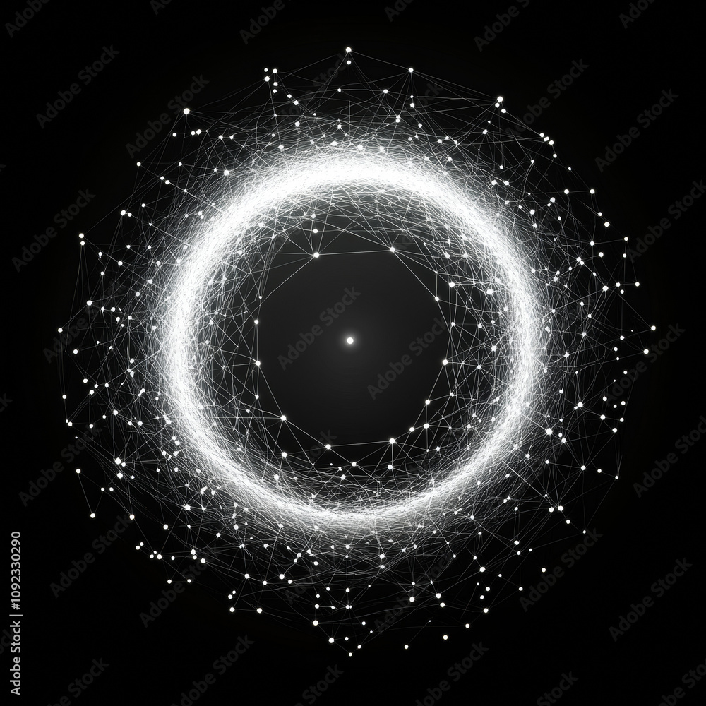 Poster a bright mesh of a personal casino chip with a lightspot effect, created using a white wireframe tri