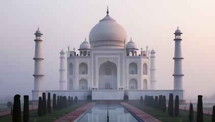 Taj Mahal on a Misty Morning: A Misty Morning at the Taj Mahal