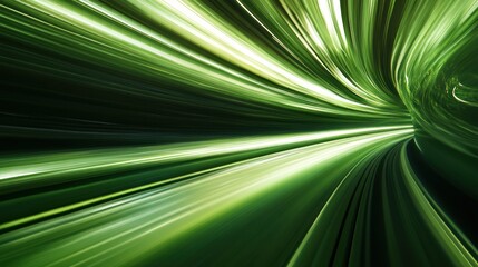 Obraz premium Green Speed Tunnel Abstract