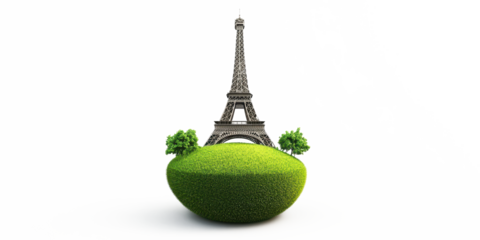 Eiffel Tower on a Green Island: A Parisian Dream