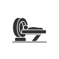 Ct Scan icon using a stethoscope on a white background.  Silhouette medical concept.