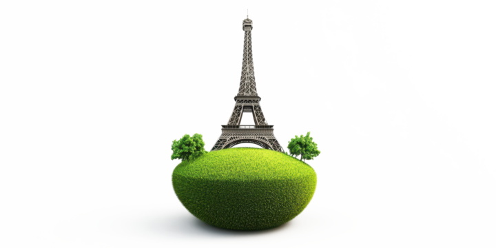 Eiffel Tower on a Green Island: A Parisian Dream