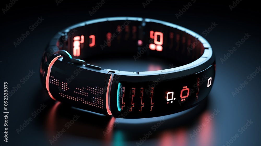 Poster Futuristic Wearable Health Tracker with Advanced Monitoring and Data Analytics