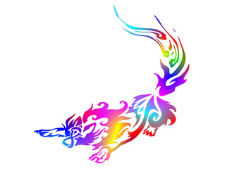 wolf colorful logo design